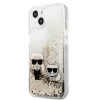 Чехол Karl Lagerfeld Liquid Glitter Karl and Choupette для iPhone 13 mini Gold (KLHCP13SGKCD)