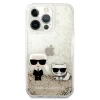 Чохол Karl Lagerfeld Liquid Glitter Karl and Choupette для iPhone 13 Pro Gold (KLHCP13LGKCD)