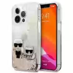 Чехол Karl Lagerfeld Liquid Glitter Karl & Choupette для iPhone 13 Pro Max Gold (KLHCP13XGKCD)