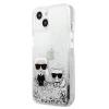 Чохол Karl Lagerfeld Liquid Glitter Karl & Choupette для iPhone 13 Silver (KLHCP13MGKCS)
