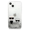 Чехол Karl Lagerfeld Liquid Glitter Karl & Choupette для iPhone 13 Silver (KLHCP13MGKCS)