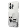 Чохол Karl Lagerfeld Liquid Glitter Karl & Choupette для iPhone 13 | 13 Pro Silver (KLHCP13LGKCS)