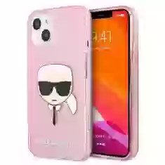 Чохол Karl Lagerfeld Glitter Karl's Head для iPhone 13 mini Pink (KLHCP13SKHTUGLP)