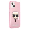 Чехол Karl Lagerfeld Glitter Karl's Head для iPhone 13 mini Pink (KLHCP13SKHTUGLP)