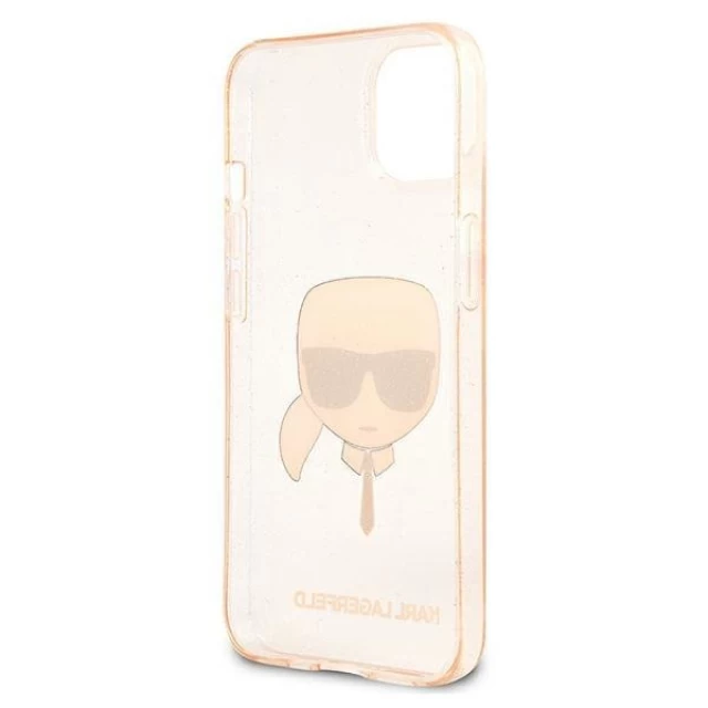 Чохол Karl Lagerfeld Glitter Karl's Head для iPhone 13 Gold (KLHCP13MKHTUGLGO)