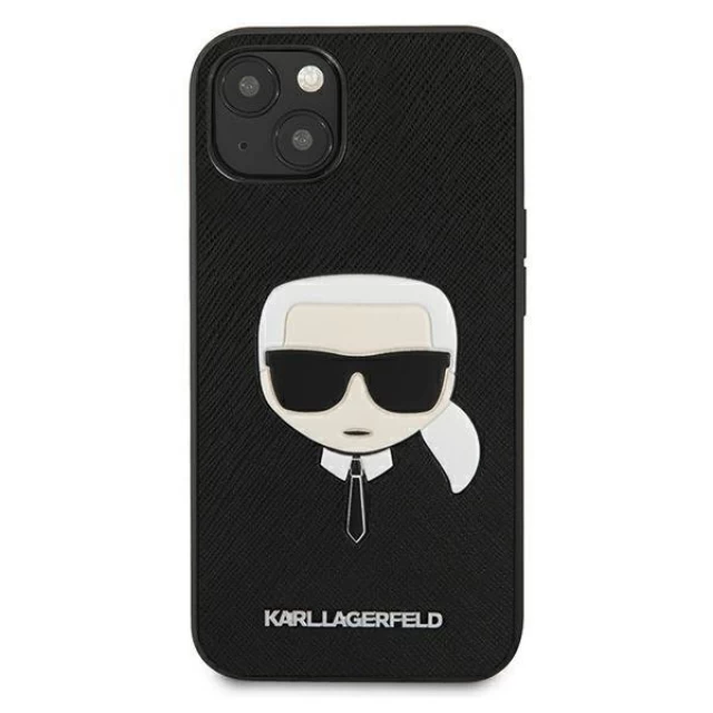 Чехол Karl Lagerfeld Saffiano Iconic Karl's Head для iPhone 13 mini Black (KLHCP13SSAKHBK)