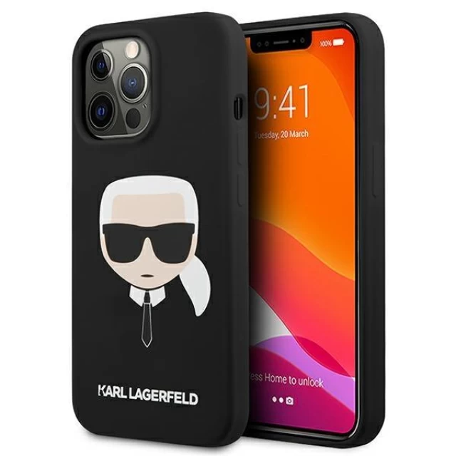 Чехол Karl Lagerfeld Karl's Head для iPhone 13 Pro Max Black (KLHCP13XSLKHBK)