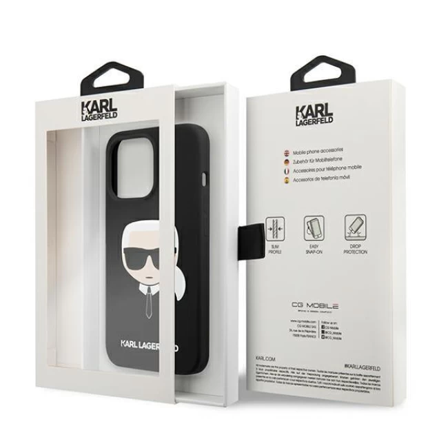 Чохол Karl Lagerfeld Karl's Head для iPhone 13 Pro Max Black (KLHCP13XSLKHBK)