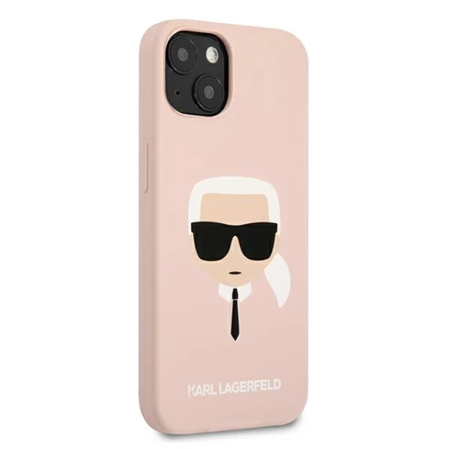 Чохол Karl Lagerfeld Silicone Karl`s Head для iPhone 13 Light Pink (KLHCP13MSLKHLP)