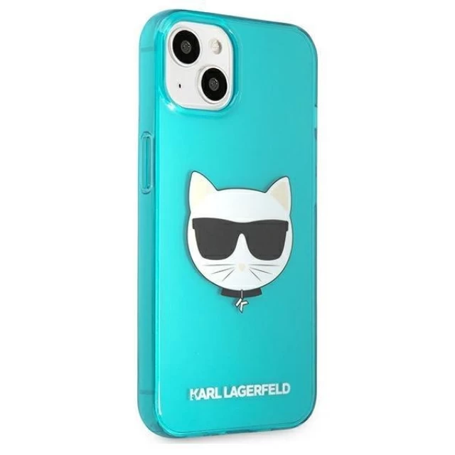 Чохол Karl Lagerfeld Glitter Choupette Fluo для iPhone 13 mini Blue (KLHCP13SCHTRB)