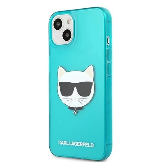 Чохол Karl Lagerfeld Glitter Choupette Fluo для iPhone 13 Blue (KLHCP13MCHTRB)