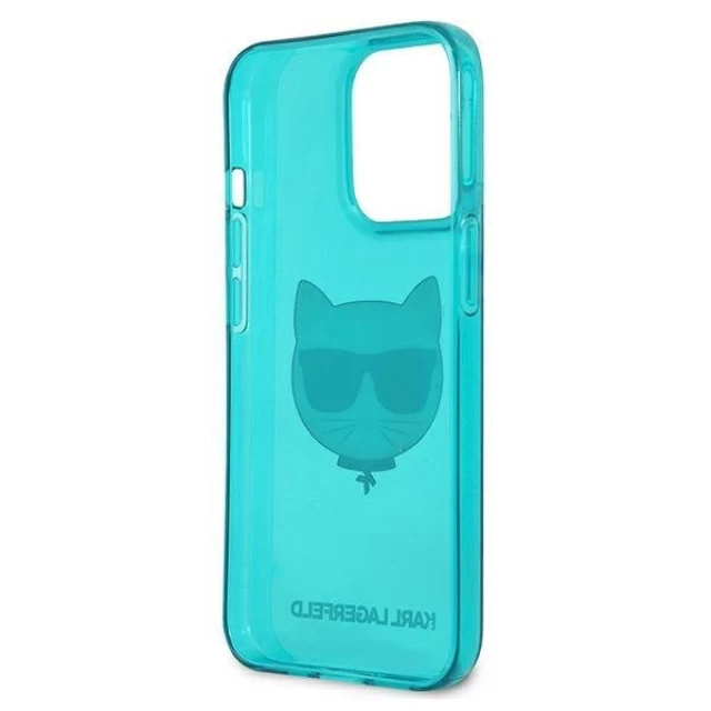 Чохол Karl Lagerfeld Glitter Choupette Fluo для iPhone 13 Pro Blue (KLHCP13LCHTRB)