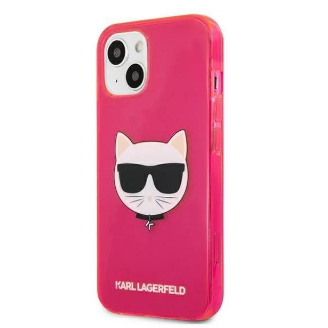 Чехол Karl Lagerfeld Glitter Choupette Fluo для iPhone 13 mini Pink (KLHCP13SCHTRP)