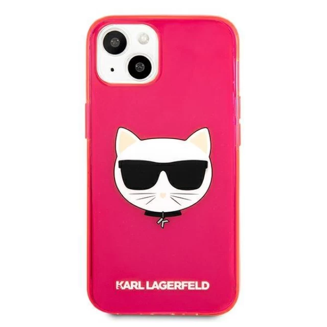 Чохол Karl Lagerfeld Glitter Choupette Fluo для iPhone 13 mini Pink (KLHCP13SCHTRP)