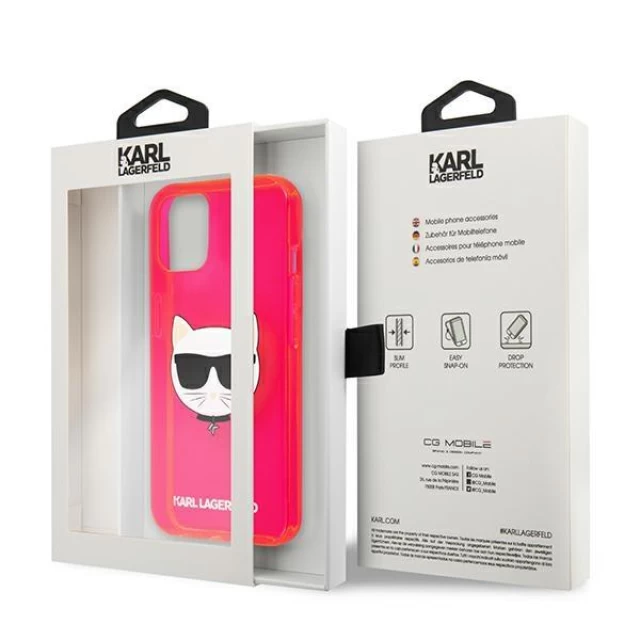 Чохол Karl Lagerfeld Glitter Choupette Fluo для iPhone 13 mini Pink (KLHCP13SCHTRP)