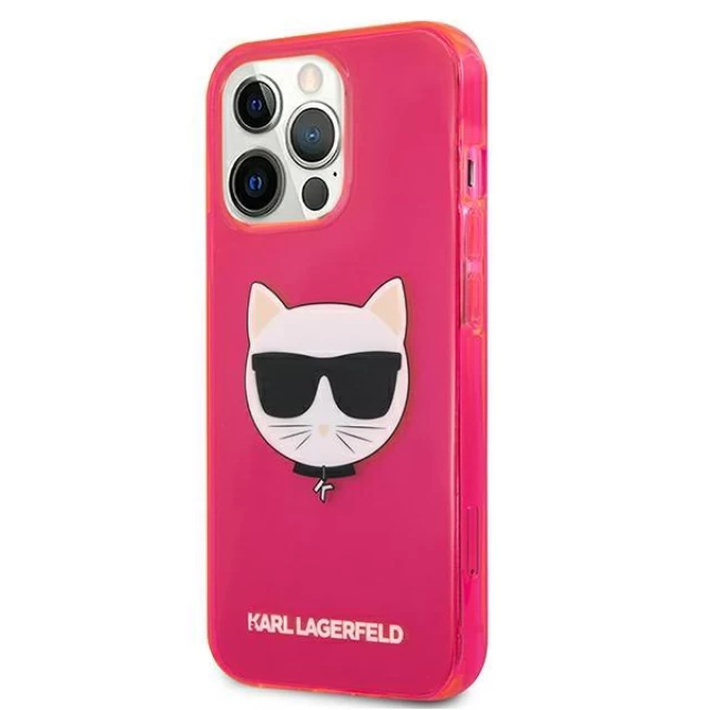 Чохол Karl Lagerfeld Glitter Choupette Fluo для iPhone 13 Pro Max Pink (KLHCP13XCHTRP)