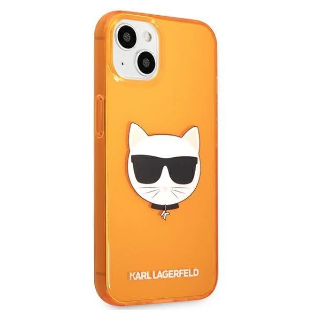 Чохол Karl Lagerfeld Glitter Choupette Fluo для iPhone 13 mini Orange (KLHCP13SCHTRO)