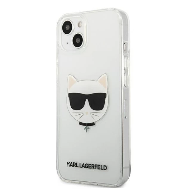Чехол Karl Lagerfeld Saffiano Choupette Head для iPhone 13 mini Transparent (KLHCP13SCTR)