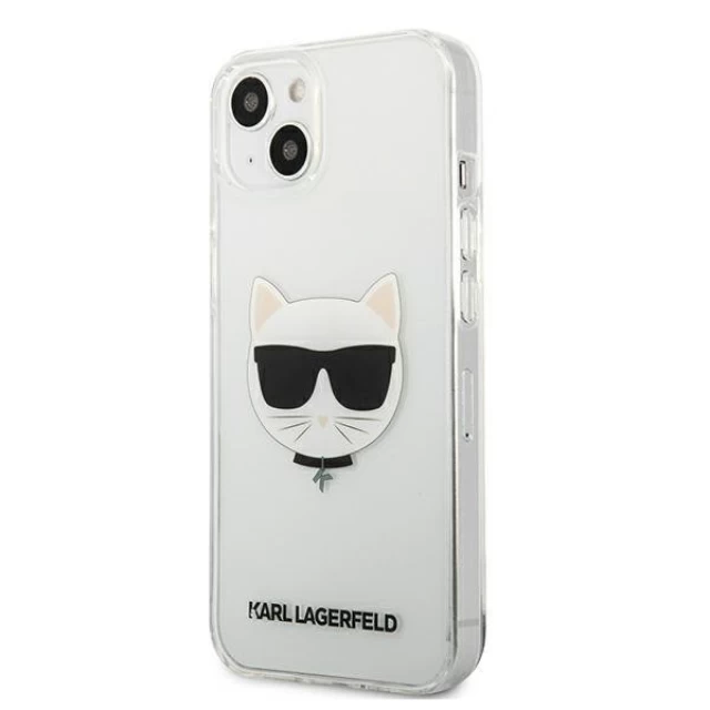 Чохол Karl Lagerfeld Saffiano Choupette Head для iPhone 13 mini Transparent (KLHCP13SCTR)