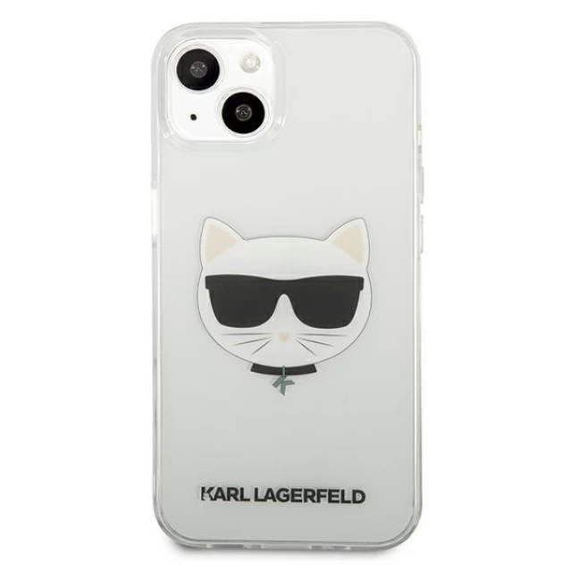 Чехол Karl Lagerfeld Saffiano Choupette Head для iPhone 13 mini Transparent (KLHCP13SCTR)