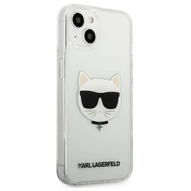 Чехол Karl Lagerfeld Saffiano Choupette Head для iPhone 13 mini Transparent (KLHCP13SCTR)