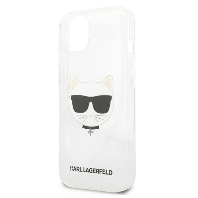 Чехол Karl Lagerfeld Saffiano Choupette Head для iPhone 13 mini Transparent (KLHCP13SCTR)