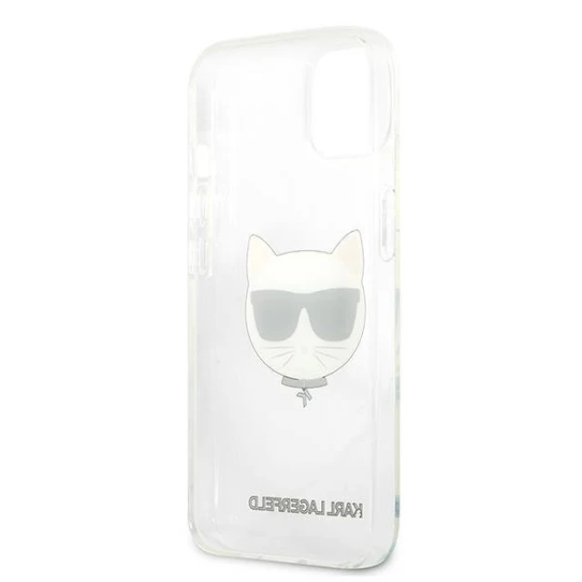 Чехол Karl Lagerfeld Saffiano Choupette Head для iPhone 13 mini Transparent (KLHCP13SCTR)