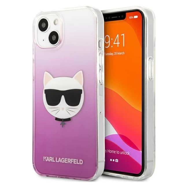 Чехол Karl Lagerfeld Saffiano Choupette Head для iPhone 13 mini Pink (KLHCP13SCTRP)