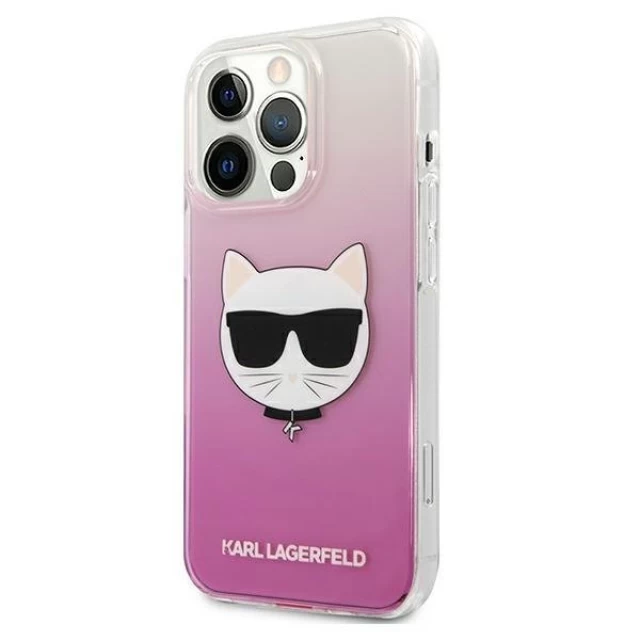 Чехол Karl Lagerfeld Saffiano Choupette Head для iPhone 13 Pro Pink (KLHCP13LCTRP)