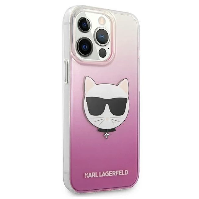 Чехол Karl Lagerfeld Saffiano Choupette Head для iPhone 13 Pro Pink (KLHCP13LCTRP)
