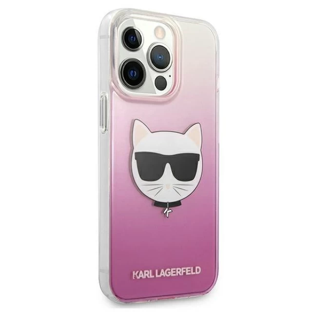 Чохол Karl Lagerfeld Saffiano Choupette Head для iPhone 13 Pro Pink (KLHCP13LCTRP)