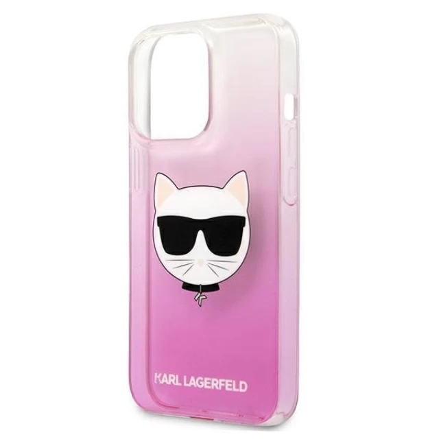 Чохол Karl Lagerfeld Saffiano Choupette Head для iPhone 13 Pro Max Pink (KLHCP13XCTRP)