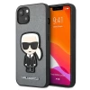 Чехол Karl Lagerfeld Saffiano Iconic Karl's Patch для iPhone 13 mini Silver (KLHCP13SOKPG)