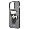 Чехол Karl Lagerfeld Saffiano Ikonik Karl`s Patch для iPhone 13 | 13 Pro Silver (KLHCP13LOKPG)