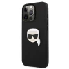 Чехол Karl Lagerfeld Leather Iconic Karl's Head Metal для iPhone 13 Pro Black (KLHCP13LPKMK)