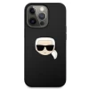 Чохол Karl Lagerfeld Leather Iconic Karl's Head Metal для iPhone 13 Pro Black (KLHCP13LPKMK)