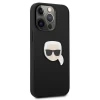 Чохол Karl Lagerfeld Leather Iconic Karl's Head Metal для iPhone 13 Pro Black (KLHCP13LPKMK)