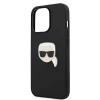 Чехол Karl Lagerfeld Leather Iconic Karl's Head Metal для iPhone 13 Pro Black (KLHCP13LPKMK)