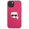 Чохол Karl Lagerfeld Leather Iconic Karl's Head Metal для iPhone 13 mini Pink (KLHCP13SPKMP)