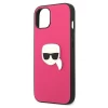 Чехол Karl Lagerfeld Leather Iconic Karl's Head Metal для iPhone 13 Pink (KLHCP13MPKMP)