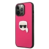 Чохол Karl Lagerfeld Leather Iconic Karl's Head Metal для iPhone 13 Pro Pink (KLHCP13LPKMP)