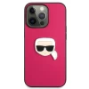 Чохол Karl Lagerfeld Leather Iconic Karl's Head Metal для iPhone 13 Pro Pink (KLHCP13LPKMP)