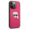 Чохол Karl Lagerfeld Leather Iconic Karl's Head Metal для iPhone 13 Pro Pink (KLHCP13LPKMP)