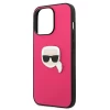 Чохол Karl Lagerfeld Leather Iconic Karl's Head Metal для iPhone 13 Pro Pink (KLHCP13LPKMP)