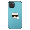 Чохол Karl Lagerfeld Leather Iconic Karl's Head Metal для iPhone 13 mini Blue (KLHCP13SPKMB)