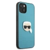 Чехол Karl Lagerfeld Leather Iconic Karl's Head Metal для iPhone 13 mini Blue (KLHCP13SPKMB)