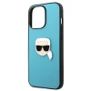Чехол Karl Lagerfeld Leather Iconic Karl's Head Metal для iPhone 13 Pro Blue (KLHCP13LPKMB)