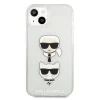Чехол Karl Lagerfeld Glitter Karl's and Choupette для iPhone 13 mini Silver (KLHCP13SKCTUGLS)