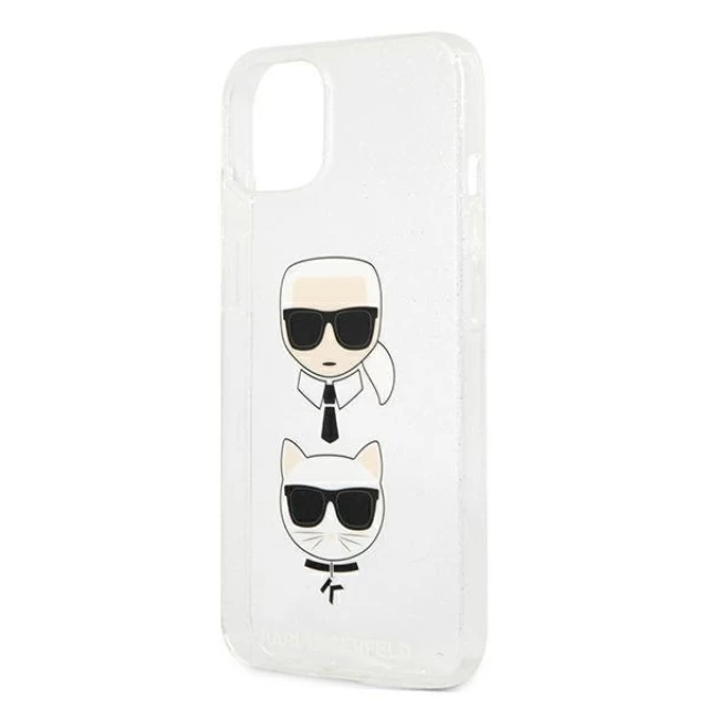 Чохол Karl Lagerfeld Glitter Karl's and Choupette для iPhone 13 mini Silver (KLHCP13SKCTUGLS)