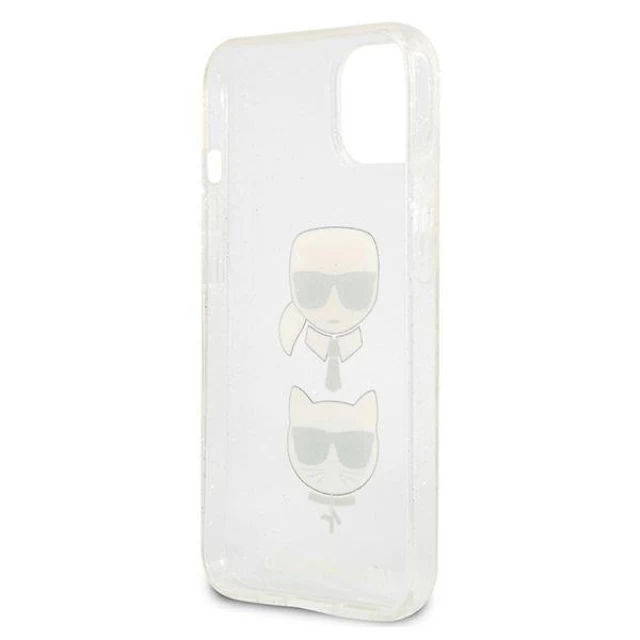Чехол Karl Lagerfeld Glitter Karl's and Choupette для iPhone 13 mini Silver (KLHCP13SKCTUGLS)